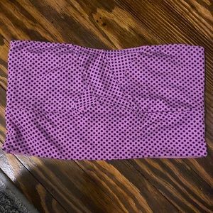 Free People Bandeau Lavender with Navy polka dots